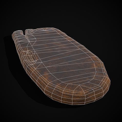Wooden Bread Cutting Board Low-poly 3D model 6