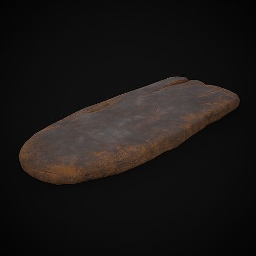 Wooden Bread Cutting Board Low-poly 3D model 7