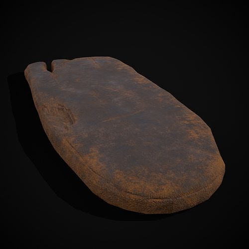 Wooden Bread Cutting Board Low-poly 3D model 5