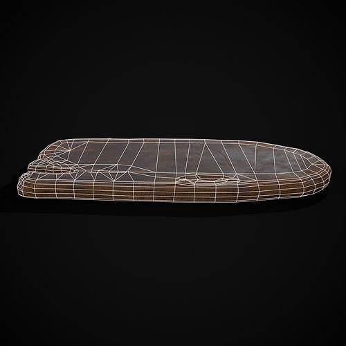 Wooden Bread Cutting Board Low-poly 3D model 4