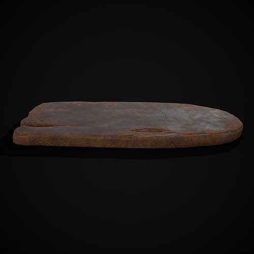 Wooden Bread Cutting Board Low-poly 3D model 3
