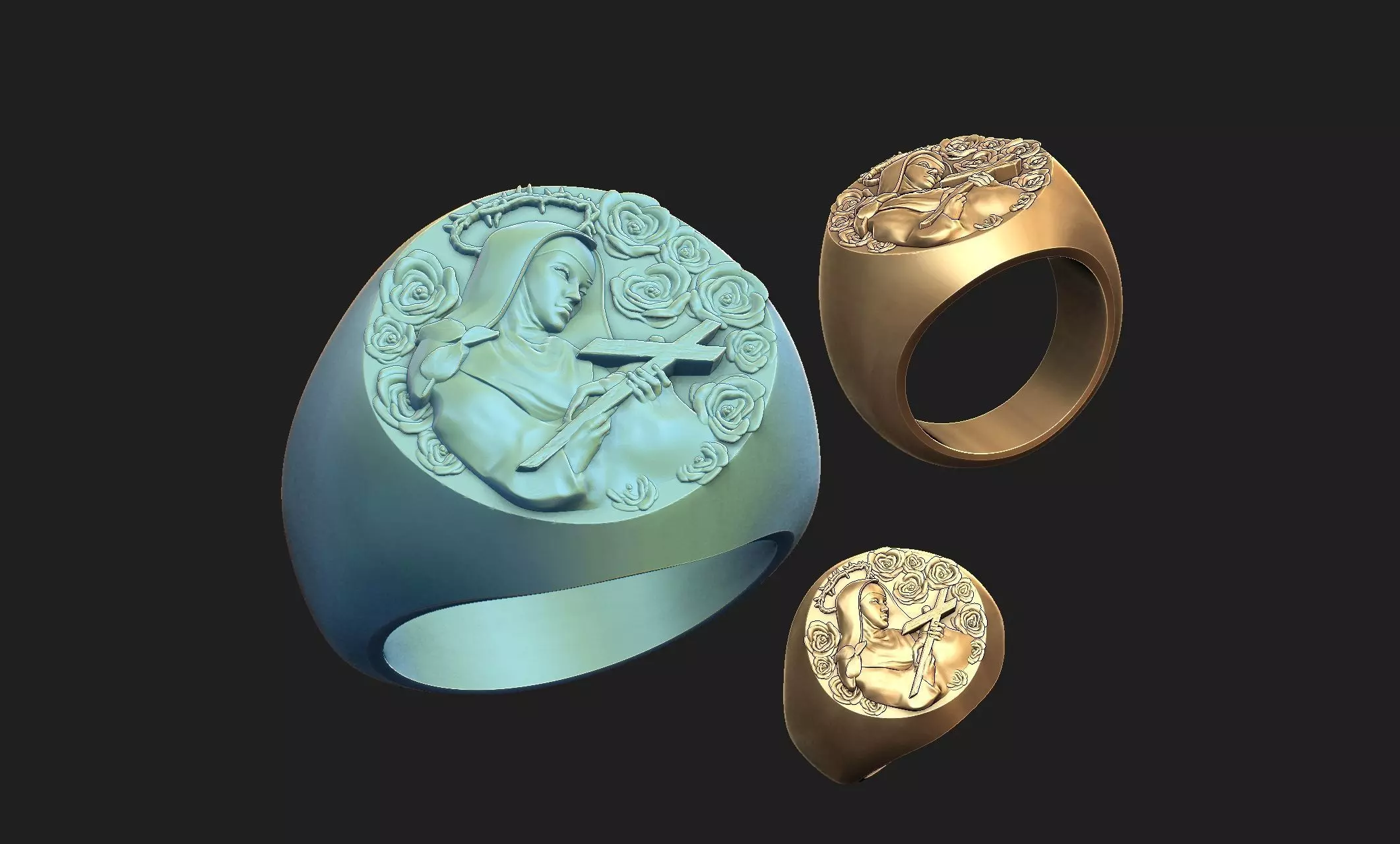 saint rita ring 3D print model