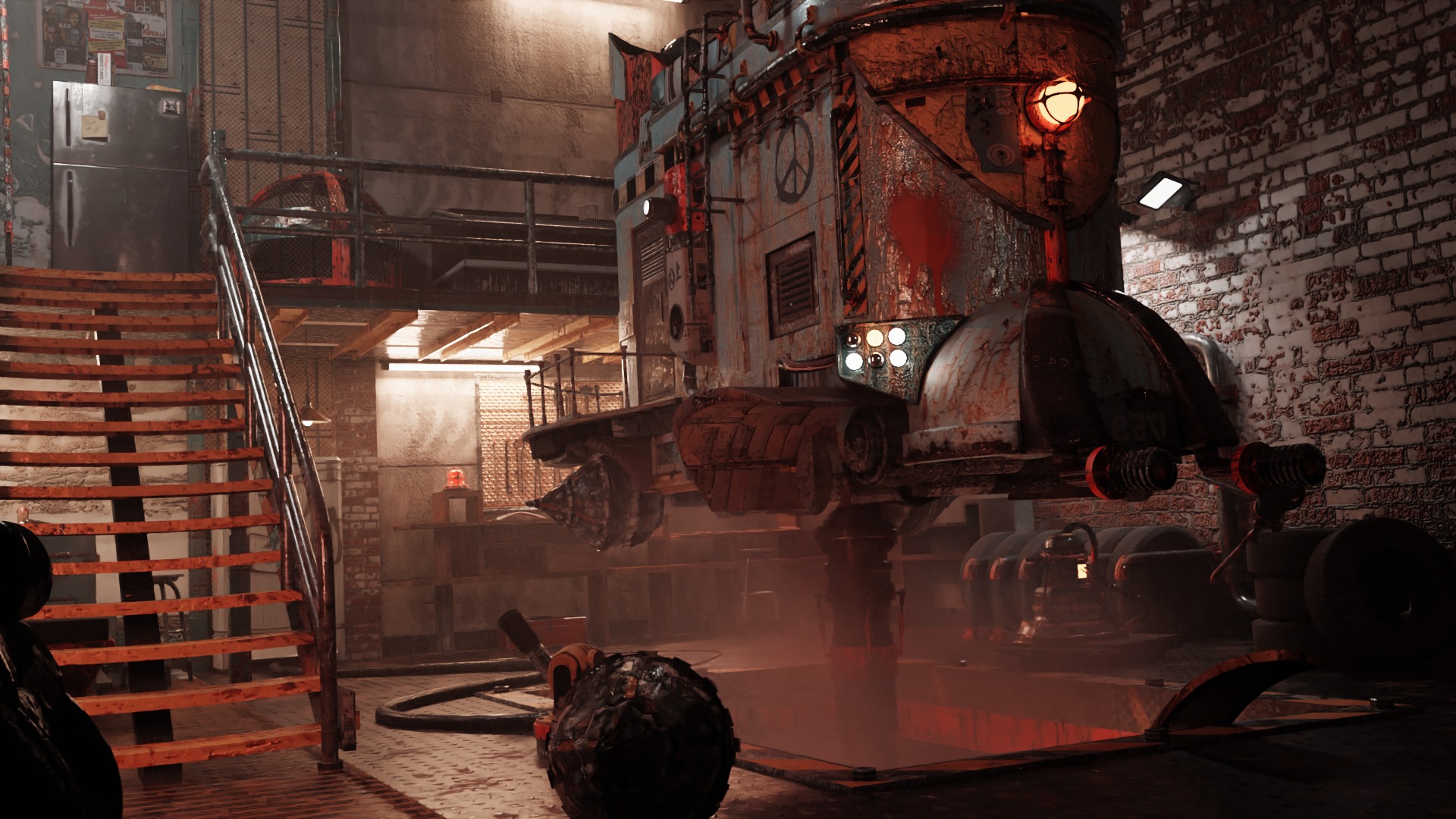 Sci-Fi Mechanical Workshop Low-poly 3D model_2