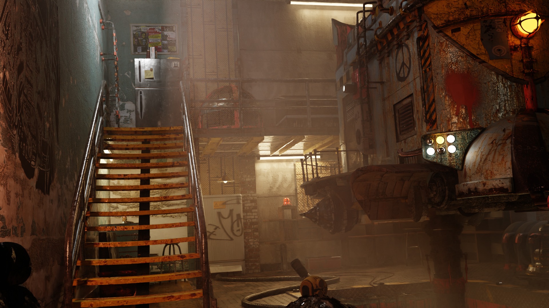 Sci-Fi Mechanical Workshop Low-poly 3D model_4