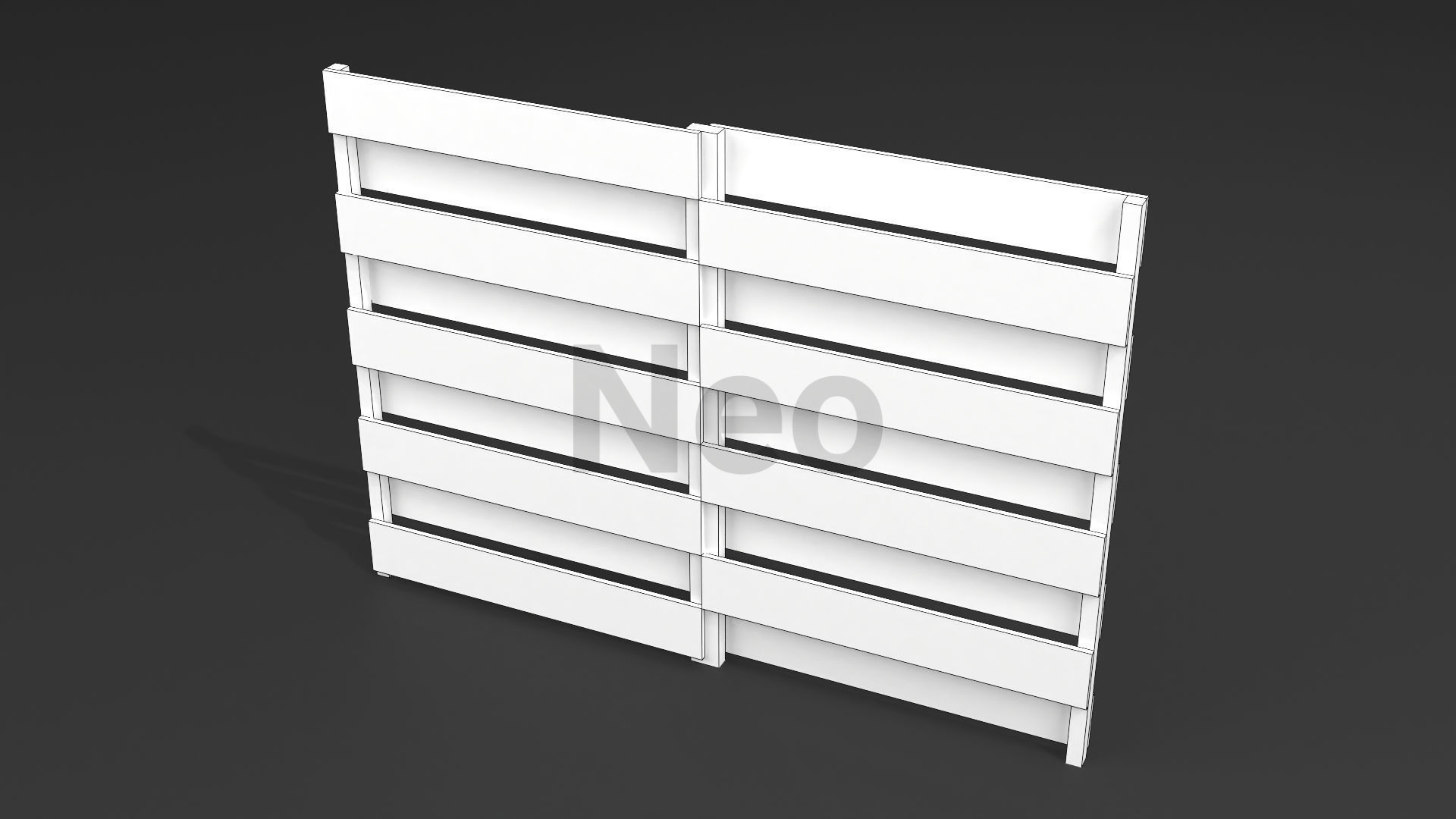 Low-Poly Wooden Fence 3D Model - Modern Wooden Fence Low-poly 3D model_12