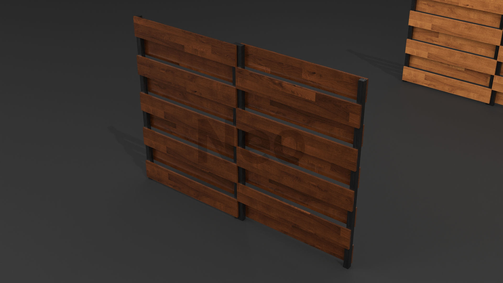 Low-Poly Wooden Fence 3D Model - Modern Wooden Fence Low-poly 3D model_1
