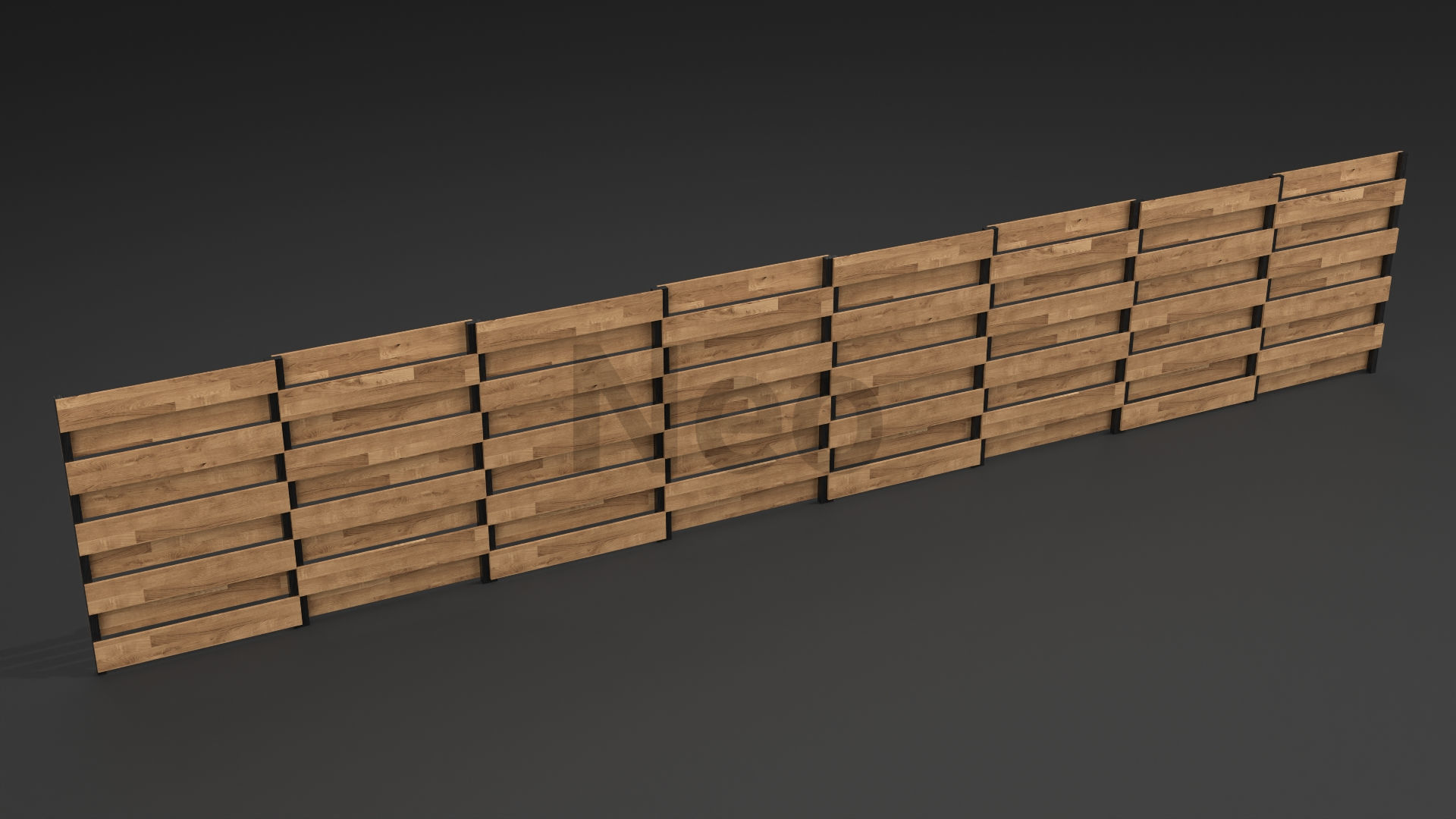 Low-Poly Wooden Fence 3D Model - Modern Wooden Fence Low-poly 3D model_7