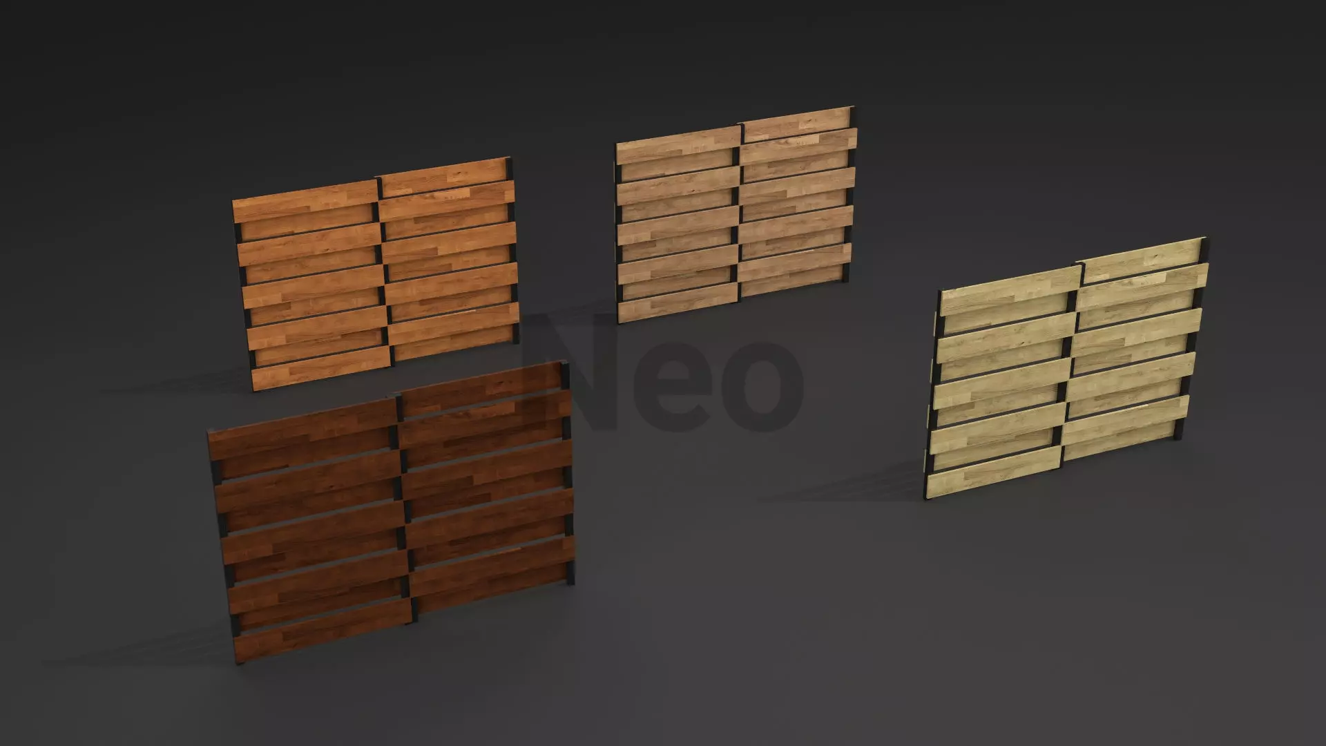 Low-Poly Wooden Fence 3D Model - Modern Wooden Fence Low-poly 3D model_0