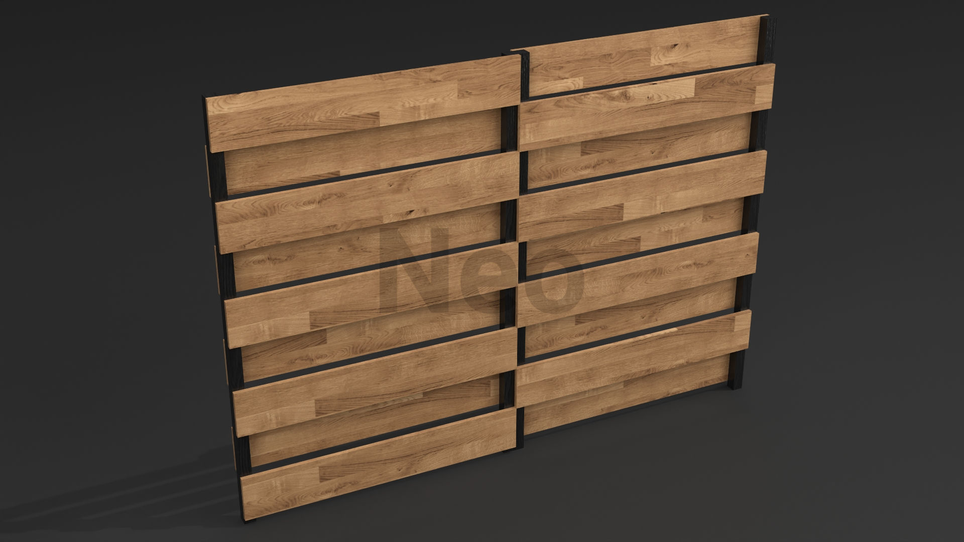 Low-Poly Wooden Fence 3D Model - Modern Wooden Fence Low-poly 3D model_4