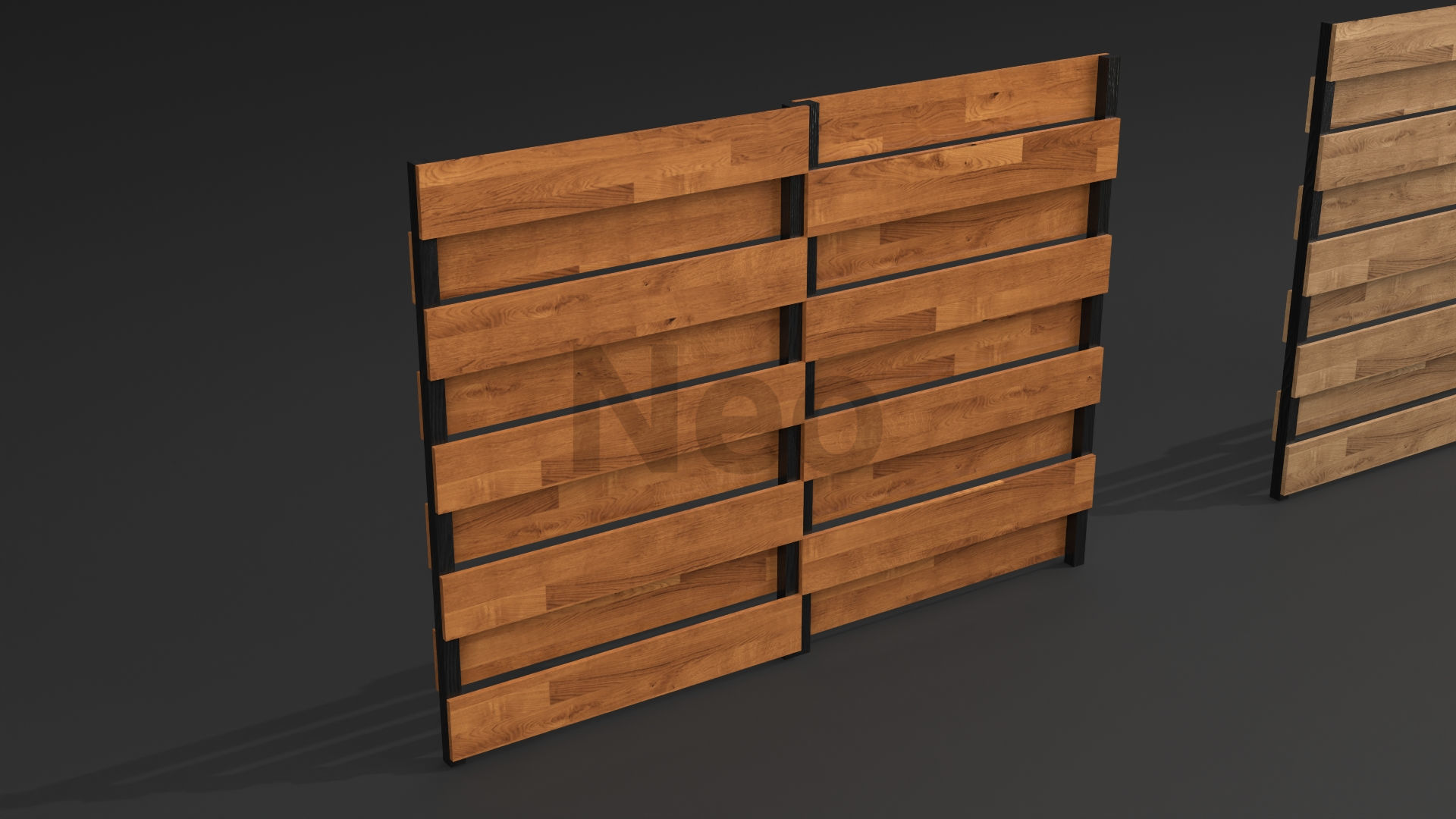 Low-Poly Wooden Fence 3D Model - Modern Wooden Fence Low-poly 3D model_3