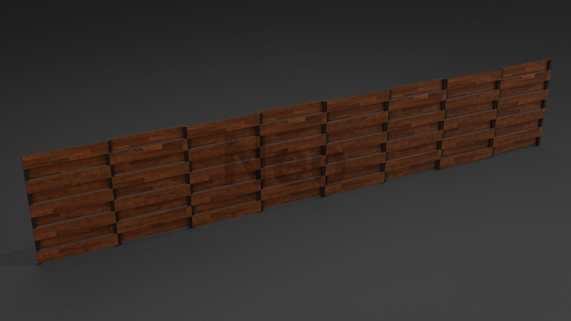 Low-Poly Wooden Fence 3D Model - Modern Wooden Fence Low-poly 3D model_5