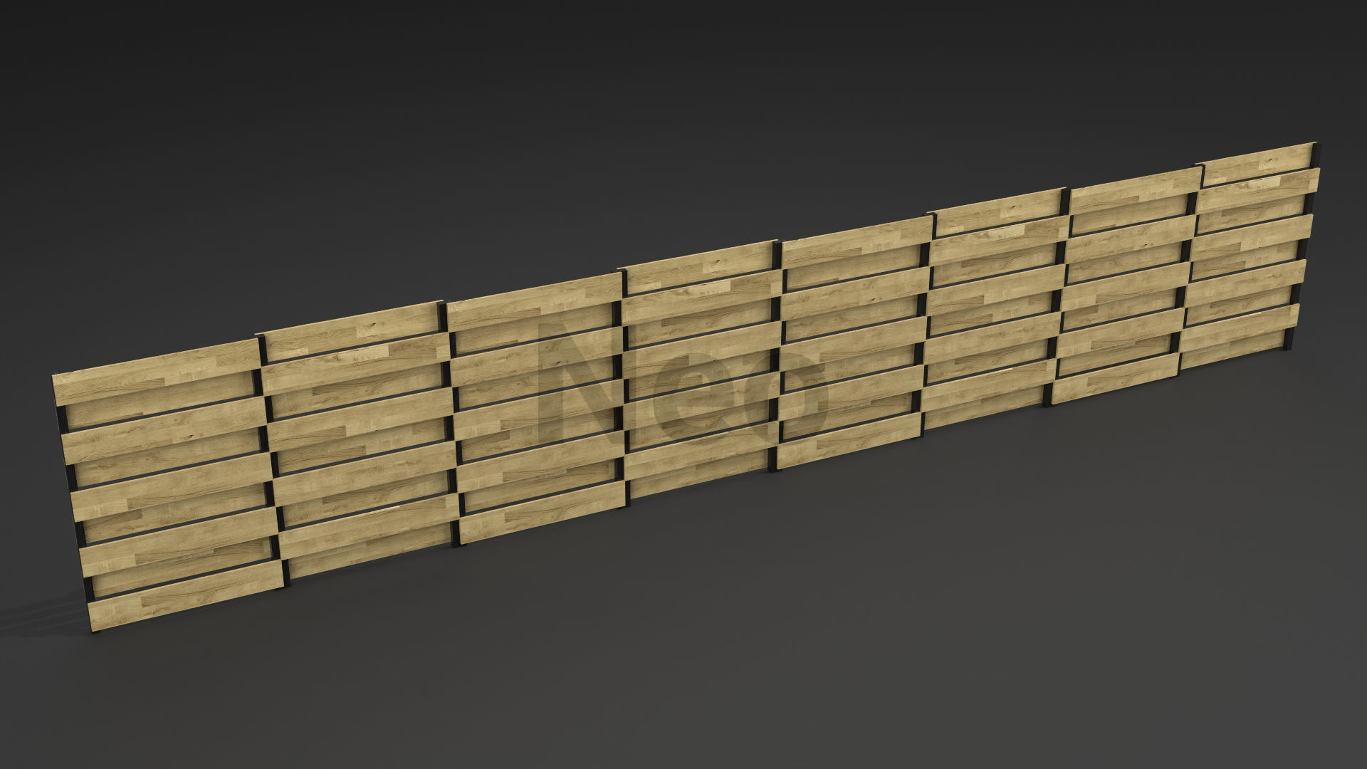 Low-Poly Wooden Fence 3D Model - Modern Wooden Fence Low-poly 3D model_8
