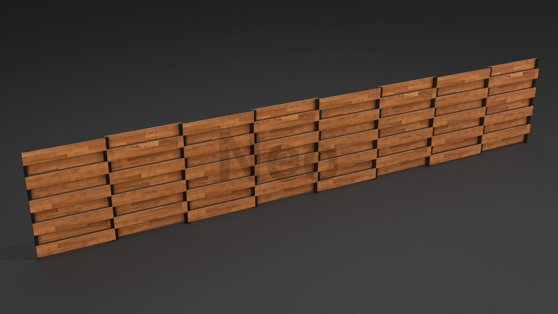 Low-Poly Wooden Fence 3D Model - Modern Wooden Fence Low-poly 3D model_6