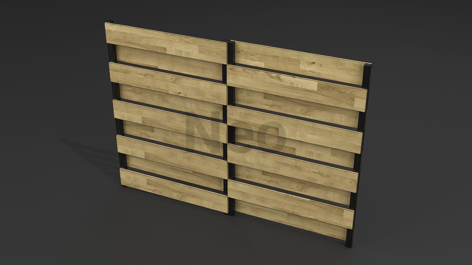 Low-Poly Wooden Fence 3D Model - Modern Wooden Fence Low-poly 3D model_13