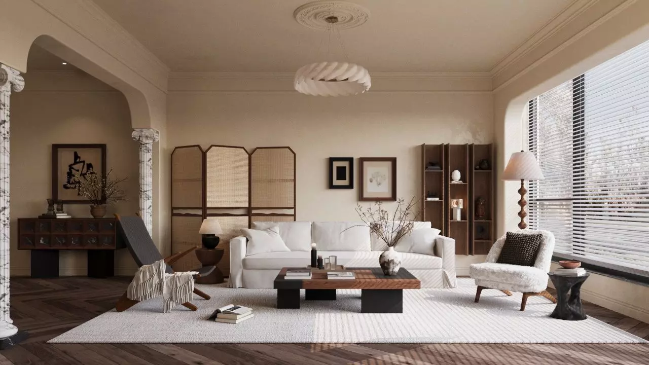 Living Room Interior set 01 3D model