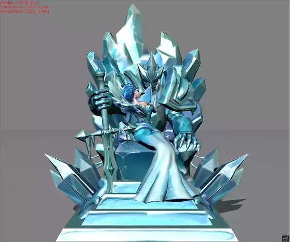 Aurora Maiden of the Glacier Old Low-poly 3D model