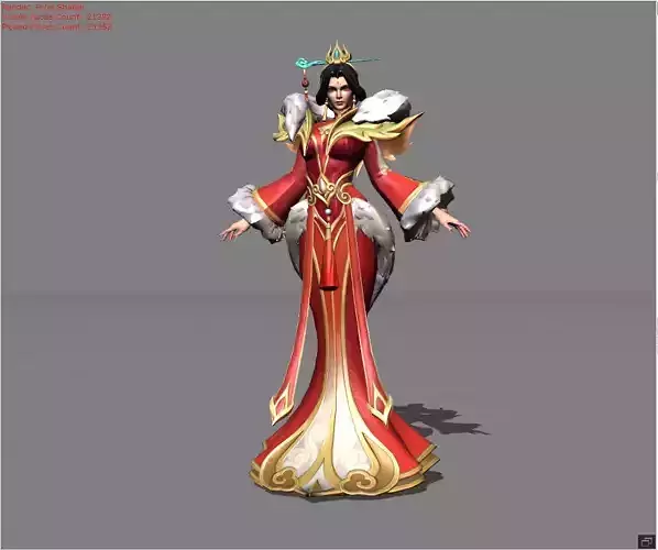 Aurora Foxy Lady Low-poly 3D model