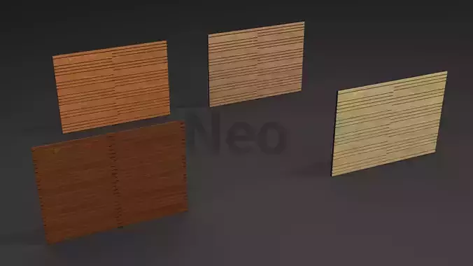 Low-Poly Modern Wooden Fence - Wooden Fence 3D Model