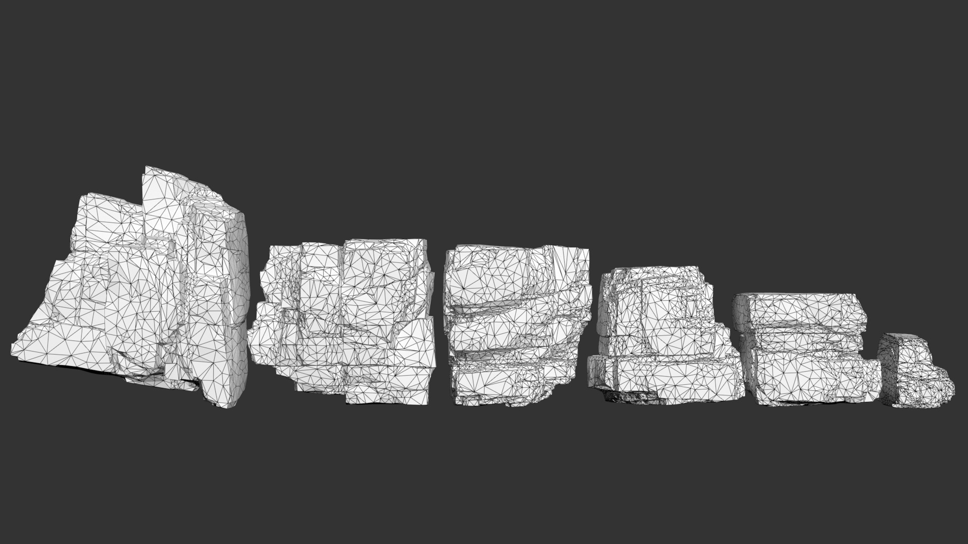 6 Modular Cliff Rocks - 240809 Low-poly 3D model_8