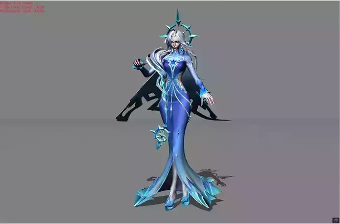 Aurora Maiden of the Glacier NEW Low-poly 3D model