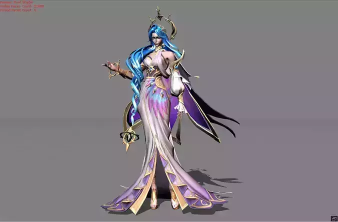 Aurora Impressive Skin Low-poly 3D model