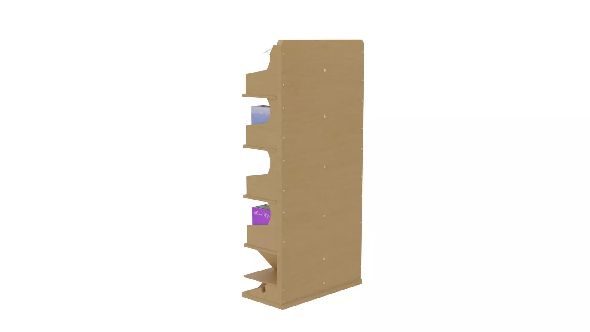 Wooden Bookcase Low-poly 3D model_3