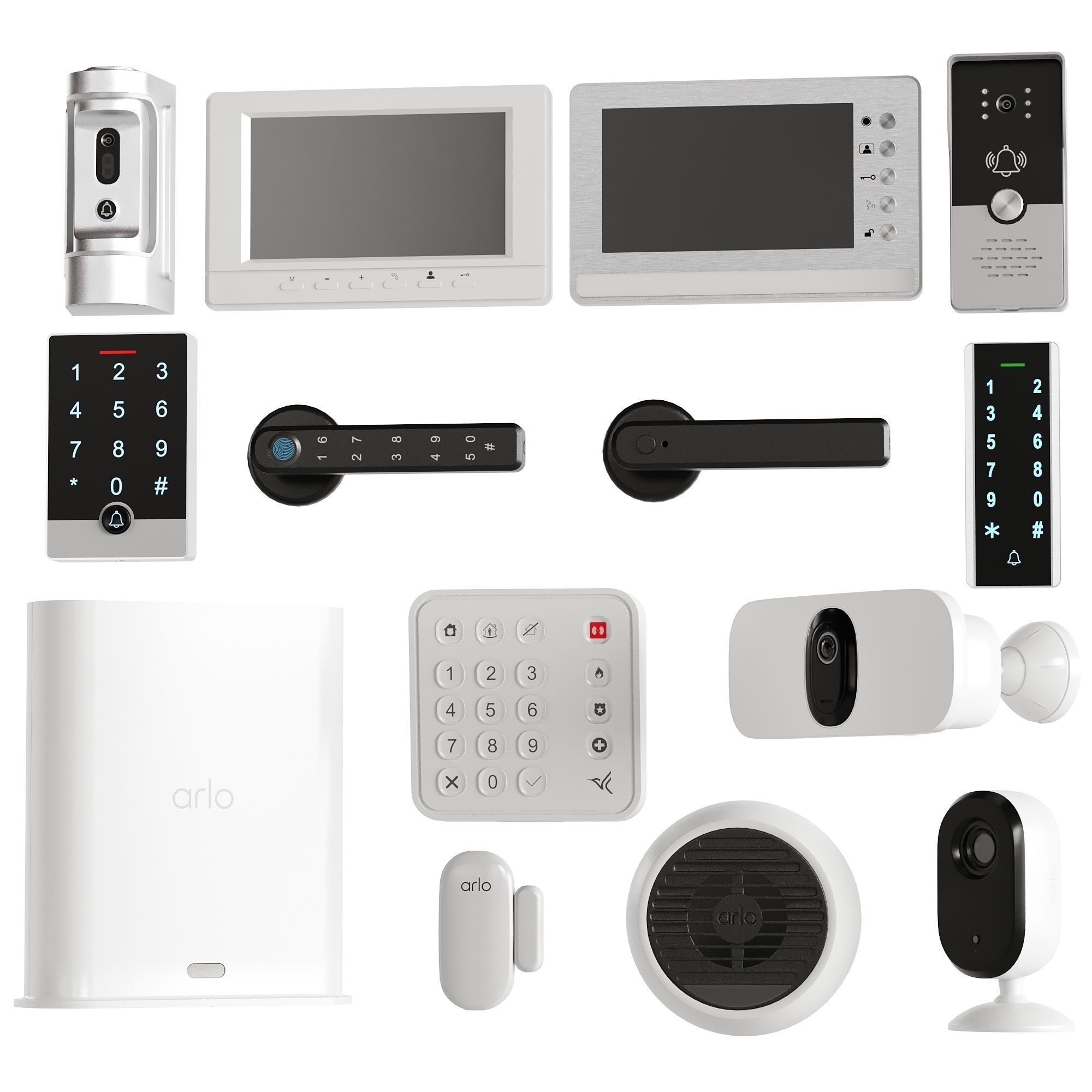 Equipment 9 Intercom And Security Set 4 Low-poly 3D model_4