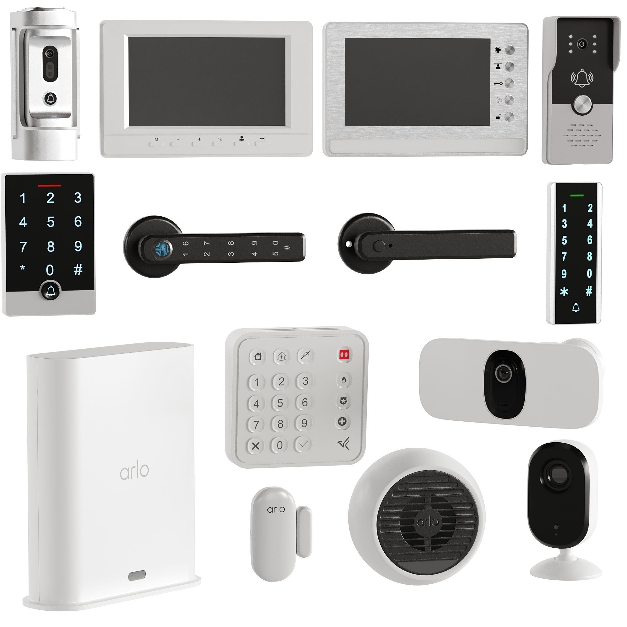 Equipment 9 Intercom And Security Set 4 Low-poly 3D model_3