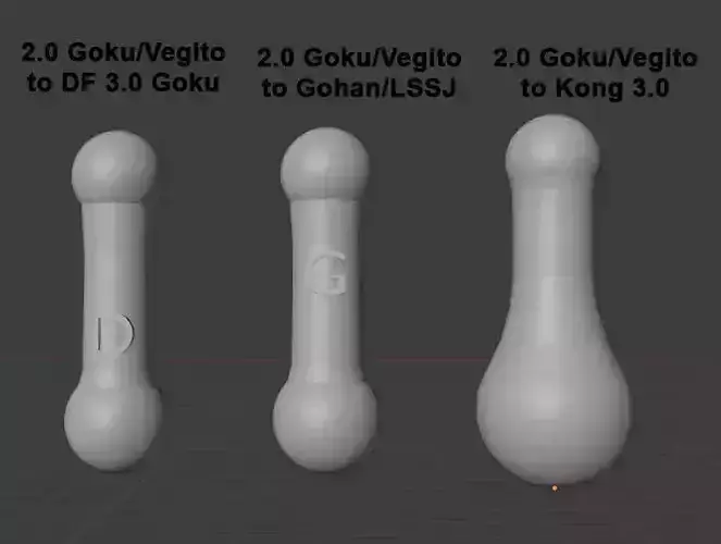 Dragon Ball Neck Joints For 2 Point O Heads to 3 Point O Bodies 3D print model