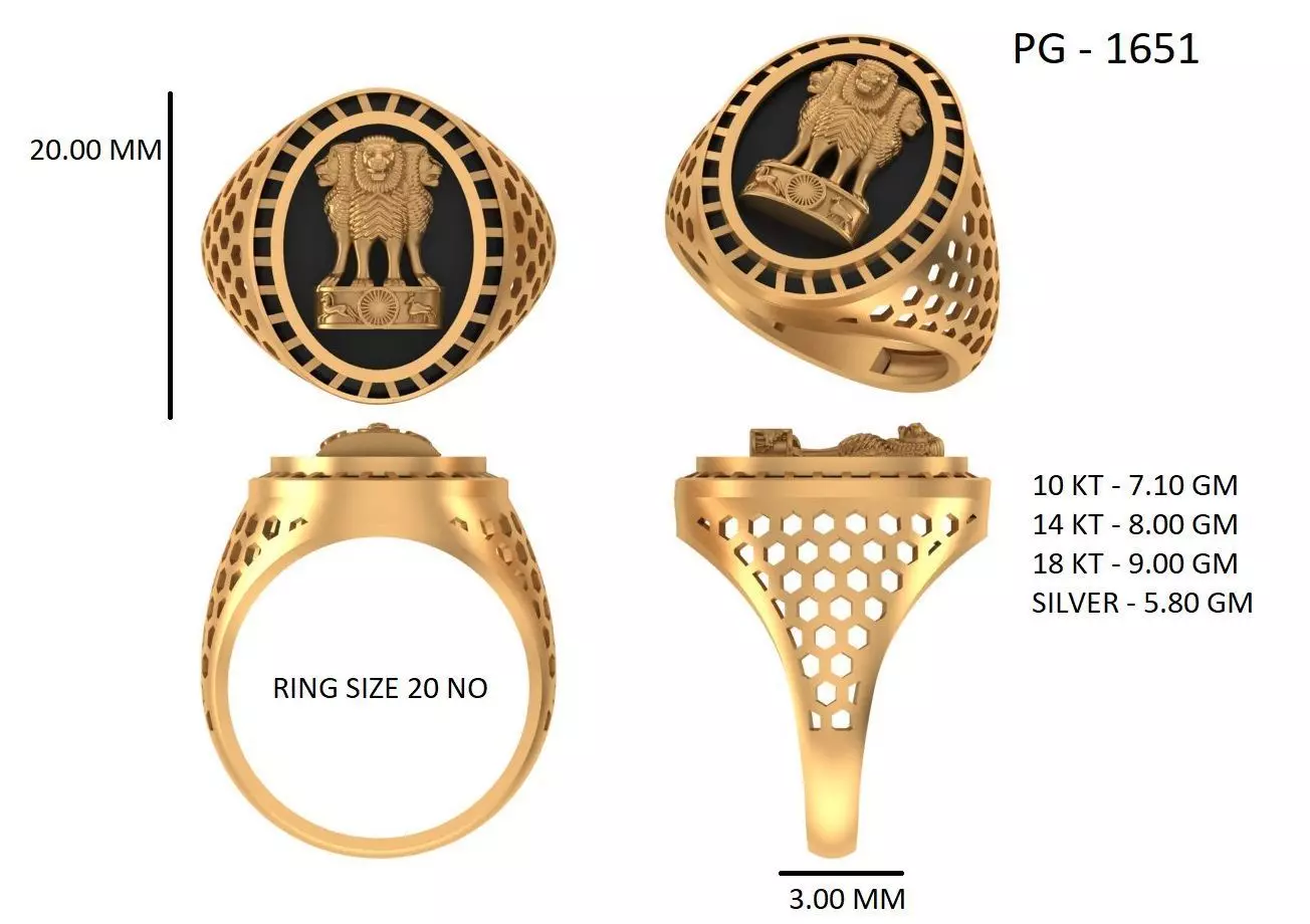 Gents Rings-Check Description 3D print model