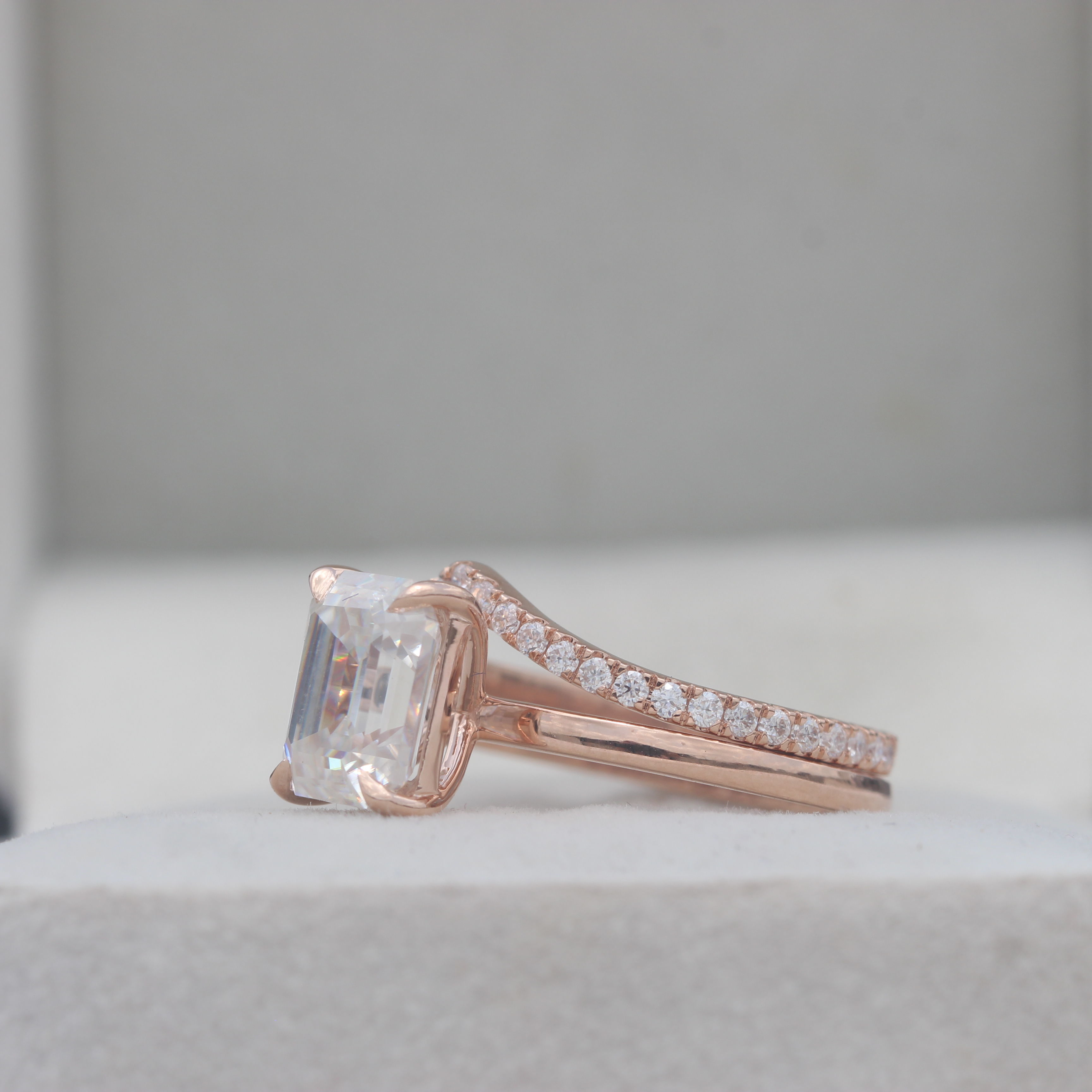 Emerald Cut Diamond Engagement Ring - 3D Model 3D print model_1