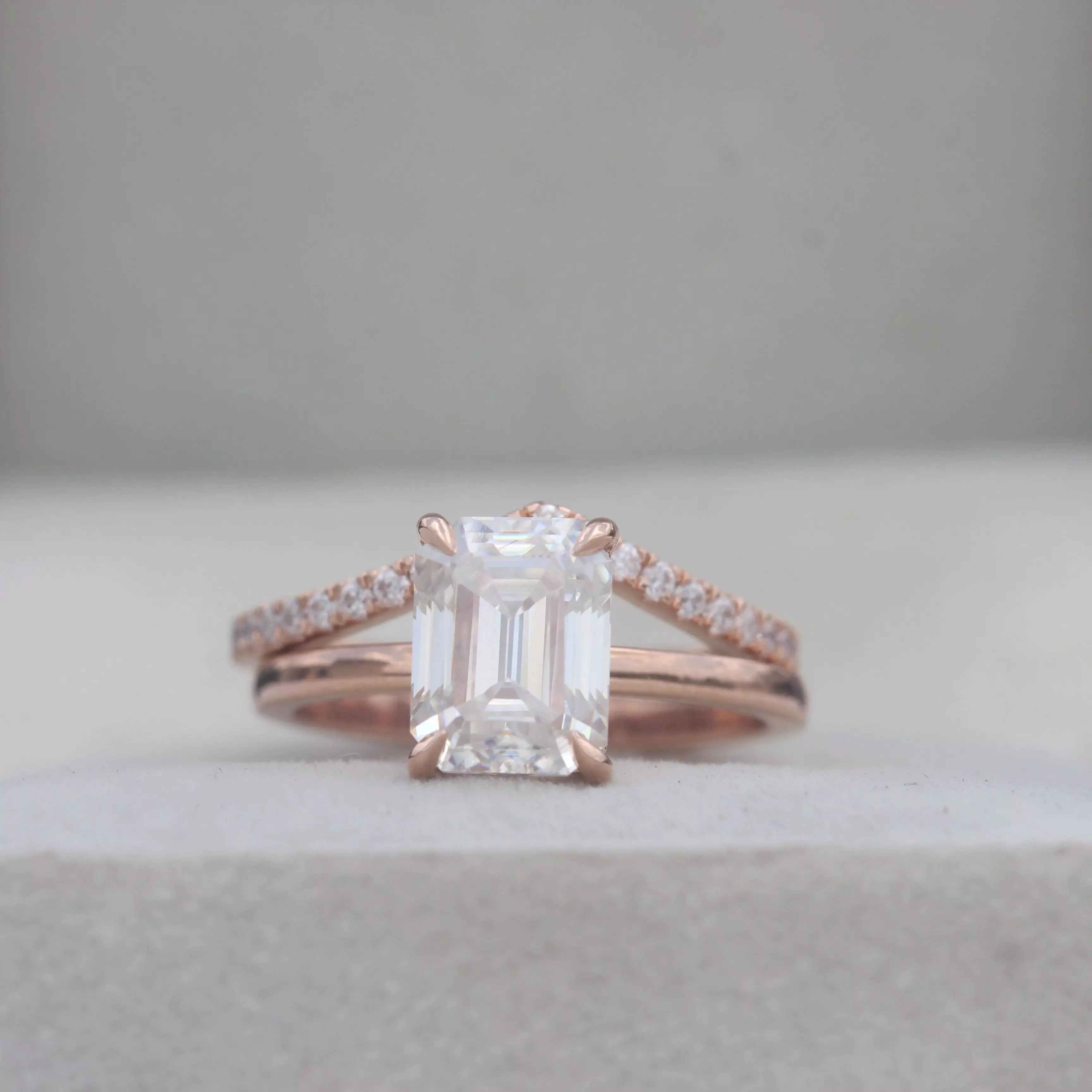 Emerald Cut Diamond Engagement Ring - 3D Model 3D print model_0