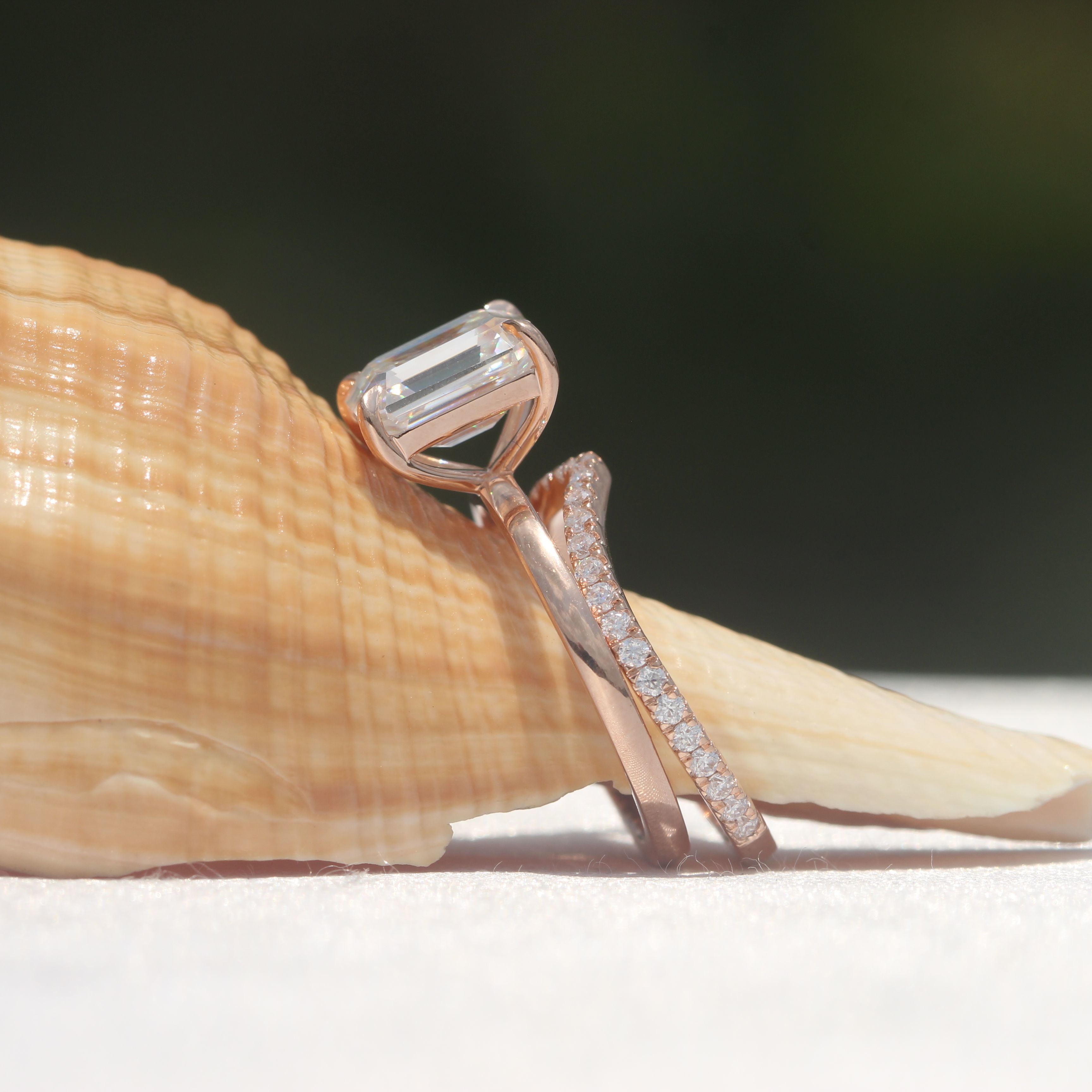 Emerald Cut Diamond Engagement Ring - 3D Model 3D print model_3