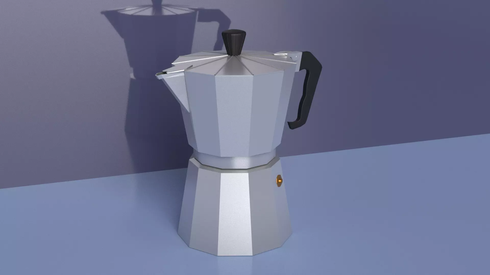Italian coffee maker Low-poly 3D model_0