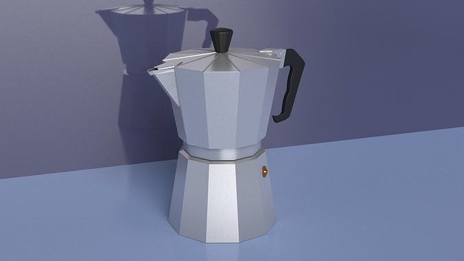 Italian coffee maker Low-poly 3D model