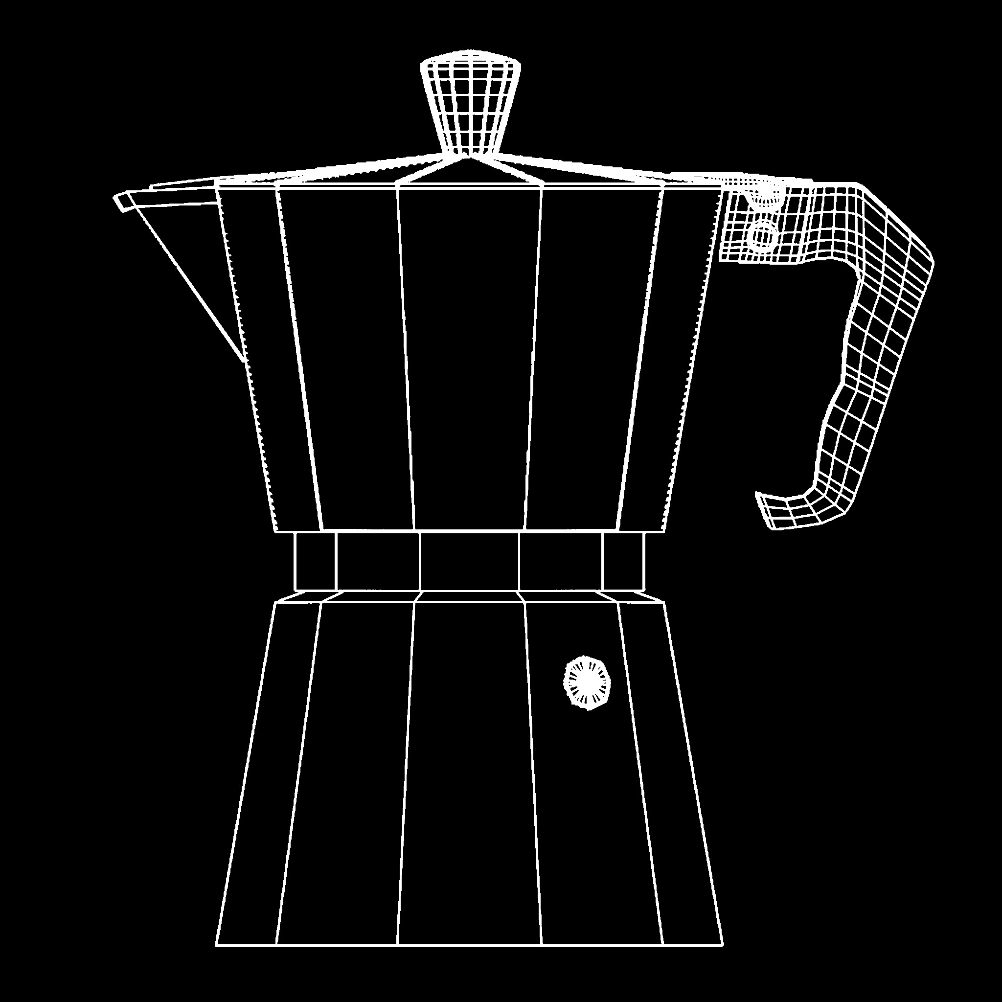 Italian coffee maker Low-poly 3D model_4