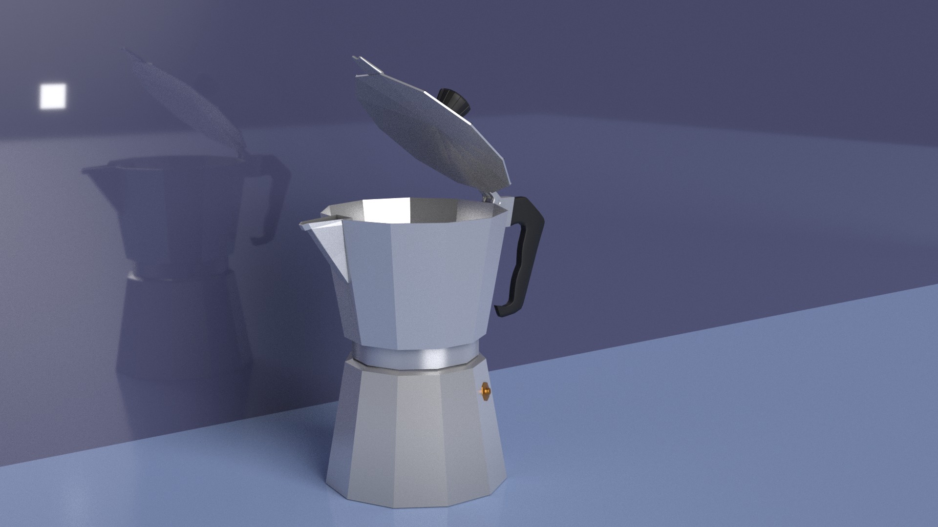 Italian coffee maker Low-poly 3D model_3