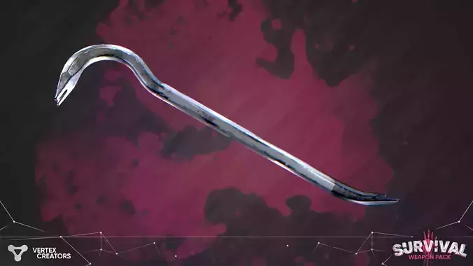 Stilized Survival Crowbar Low-poly 3D model
