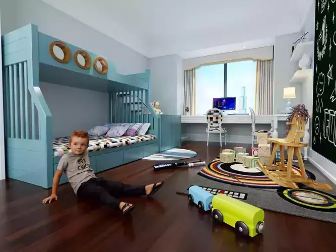 Realistic European children room