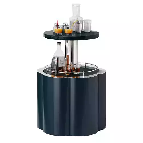 Set of drinks with Roche Bobois end table-bar Lift Flower