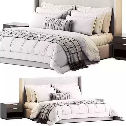 RH Lawson Shelter Nontufted Fabric Bed 3D model