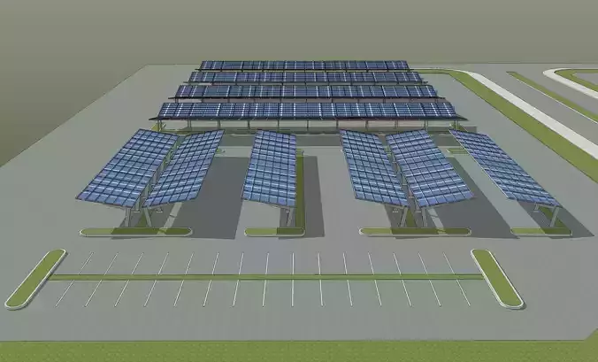 Solar carport 2401 3D model
