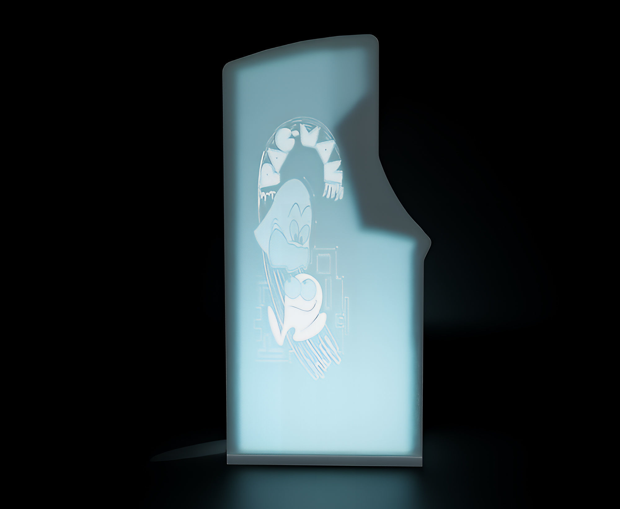 Pac-Man Arcade Cabinet with Lithophane 3D print model_1