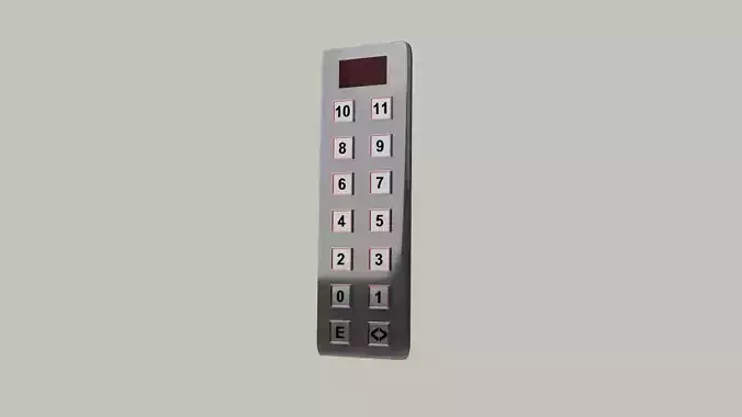 Elevator control panel Low-poly 3D model