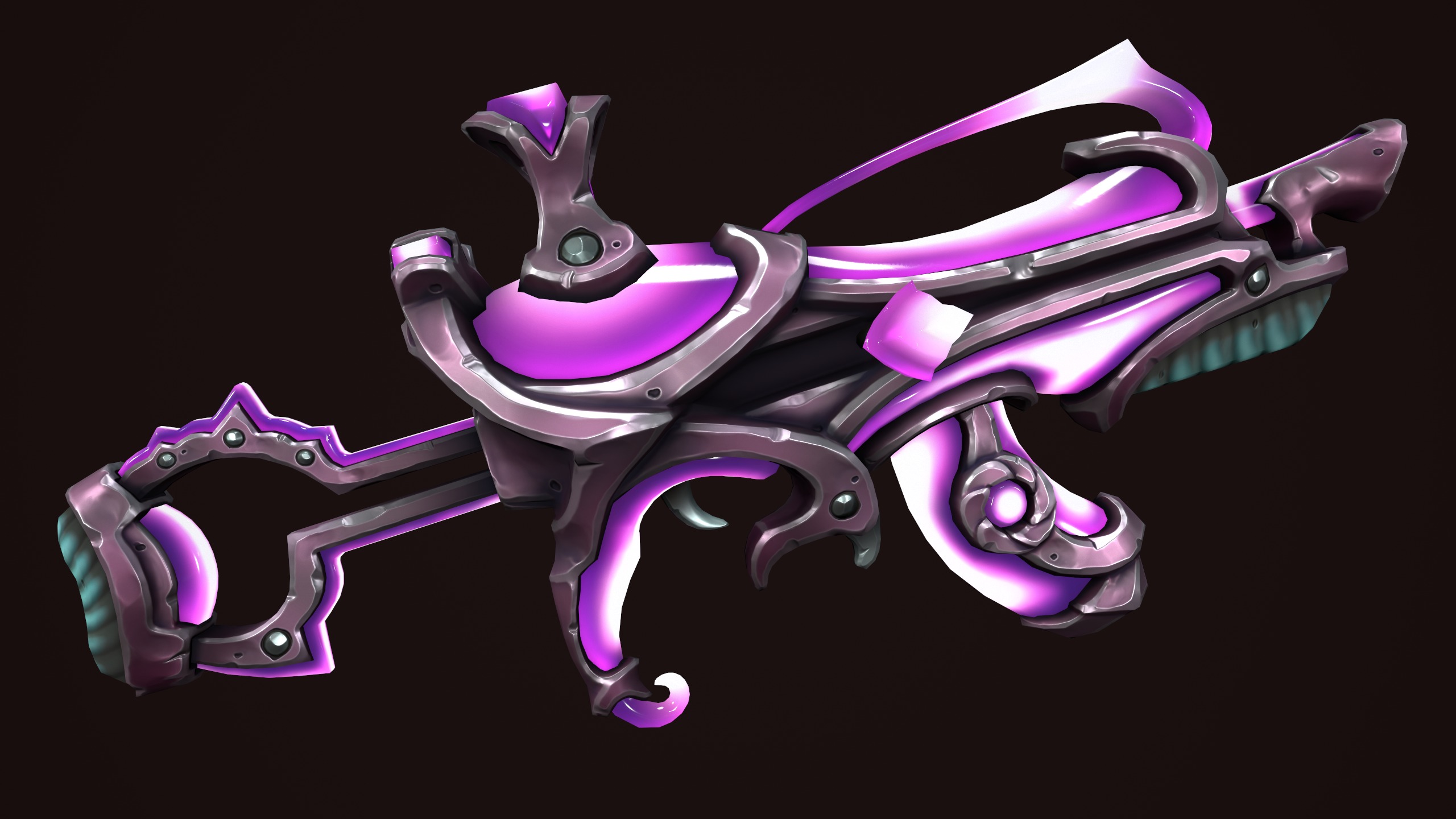 Crystal assault rifle Low-poly 3D model_5