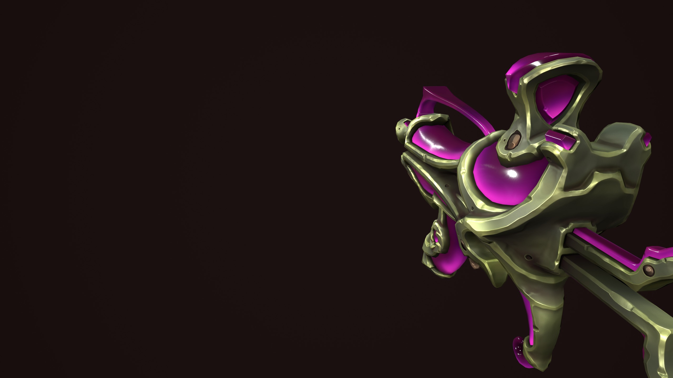 Crystal assault rifle Low-poly 3D model_12