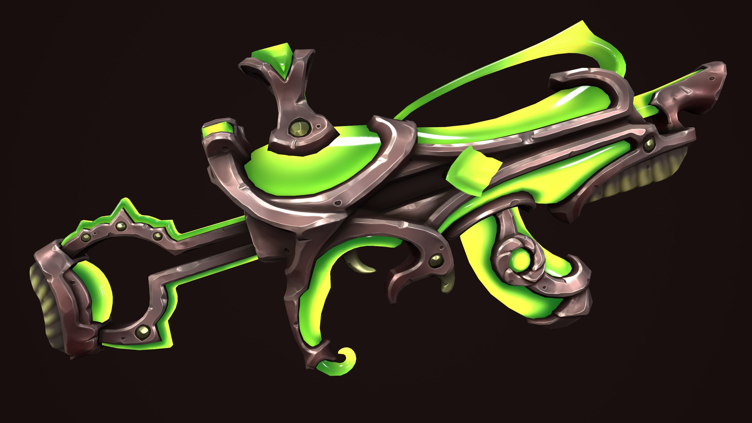 Crystal assault rifle Low-poly 3D model_4