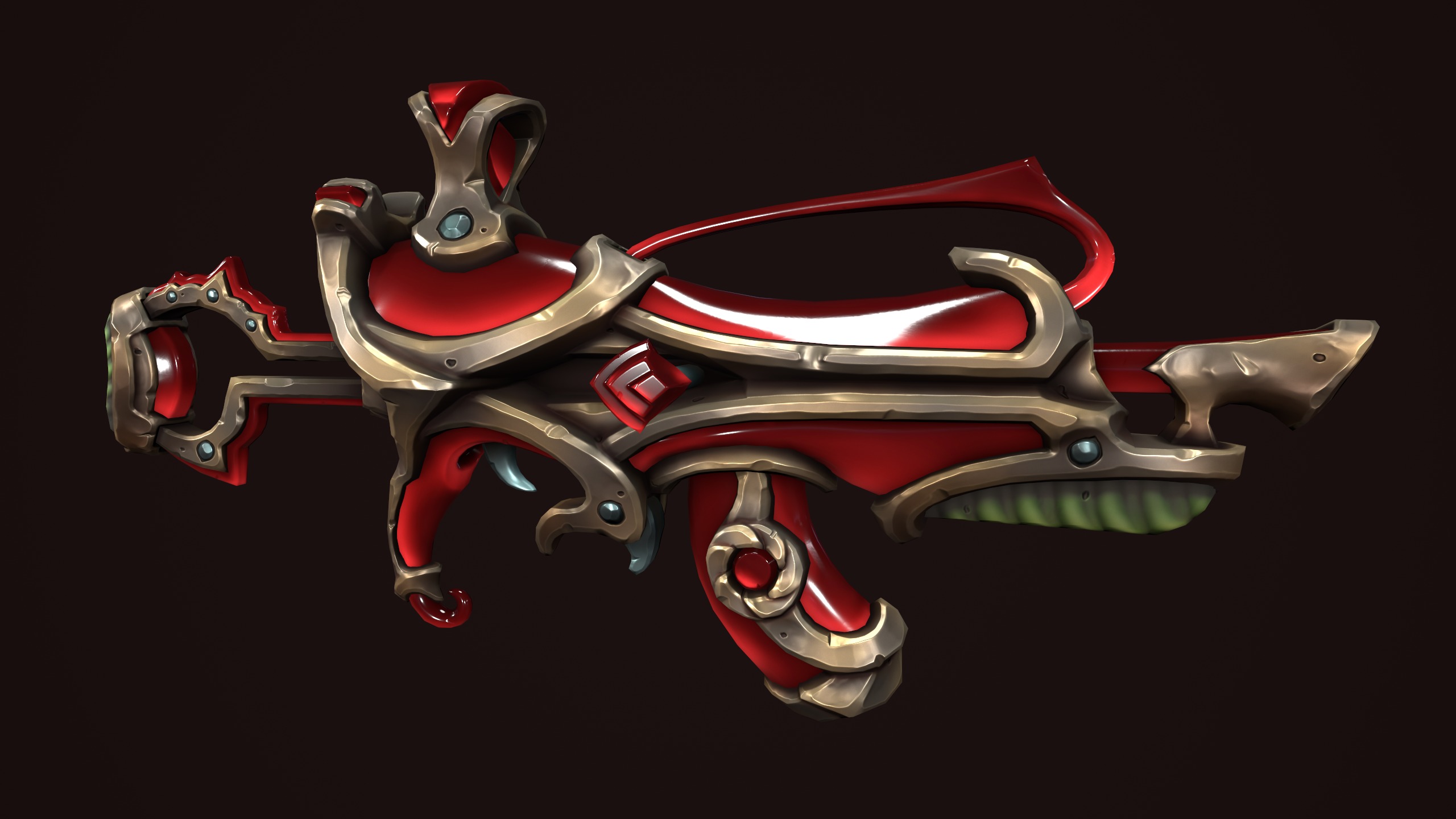 Crystal assault rifle Low-poly 3D model_10