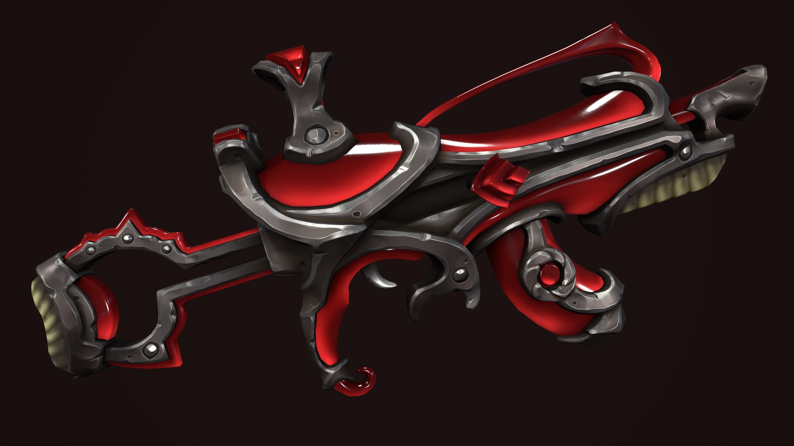 Crystal assault rifle Low-poly 3D model_9