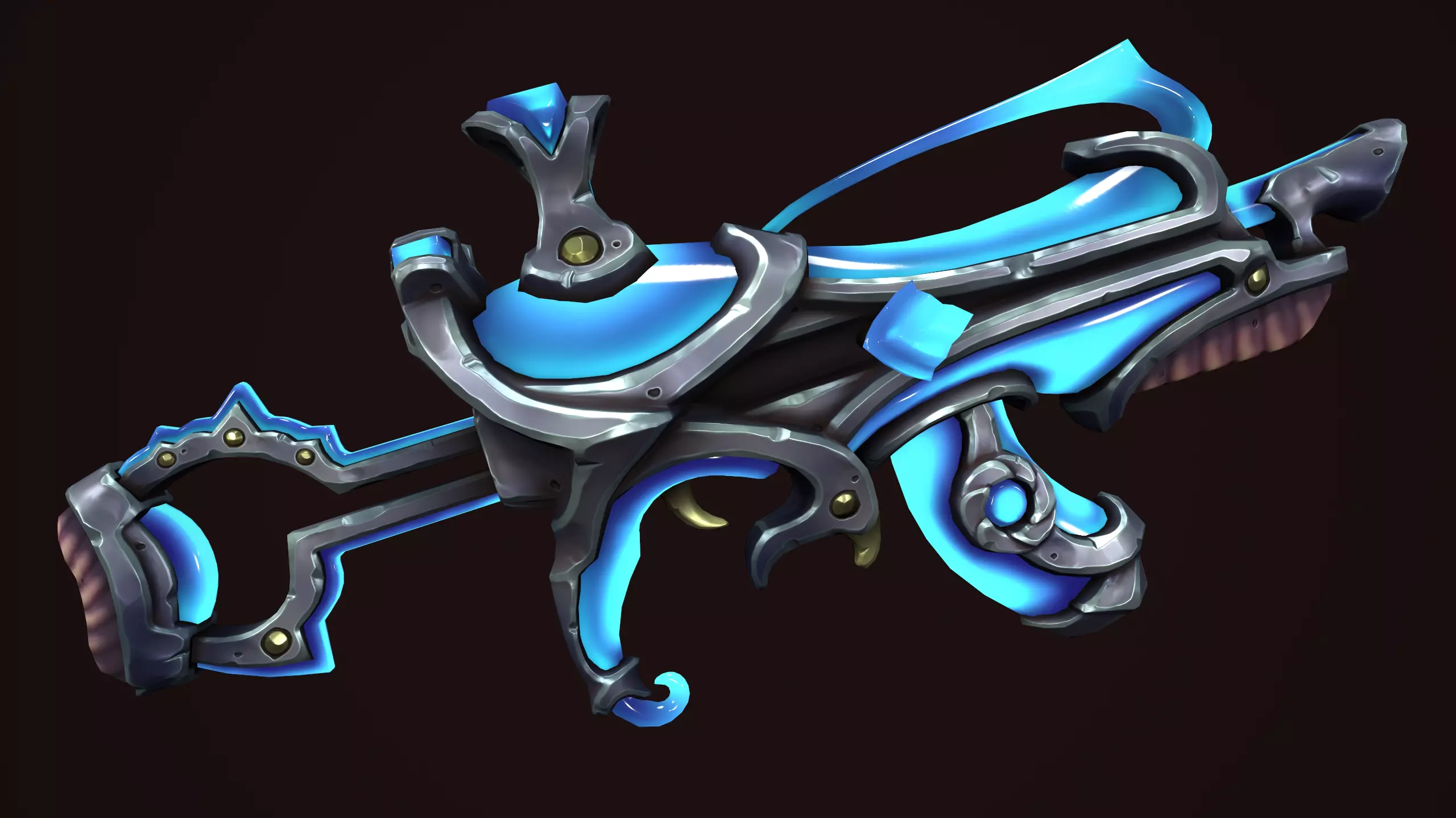 Crystal assault rifle Low-poly 3D model_0